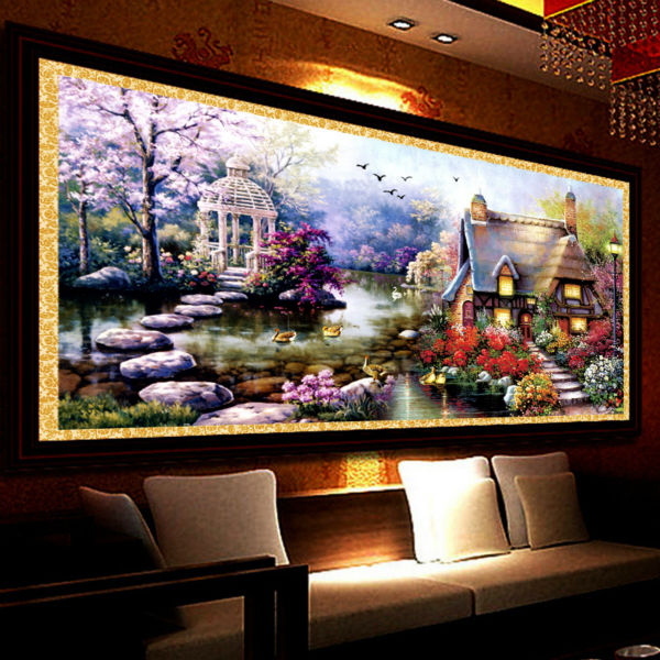 Diy Crystal Diamond Painting Garden Landscape House
