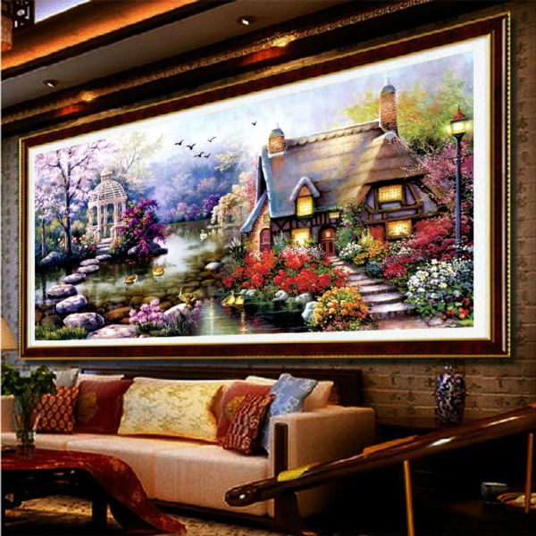 Diy Crystal Diamond Painting Garden Landscape House