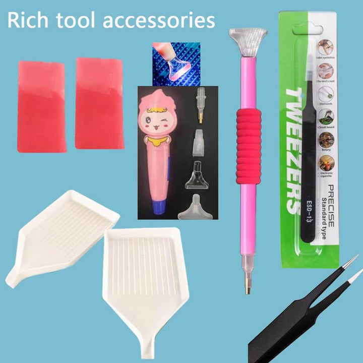 5D DIY Diamond Painting Purple Lavender Vase