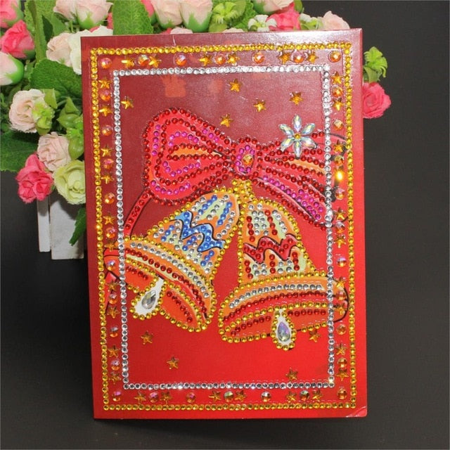 5D DIY Special-shape Cards Xmas Tree Diamond Painting Cartoon Santa Claus Merry Christmas Paper Greeting Postcards Craft