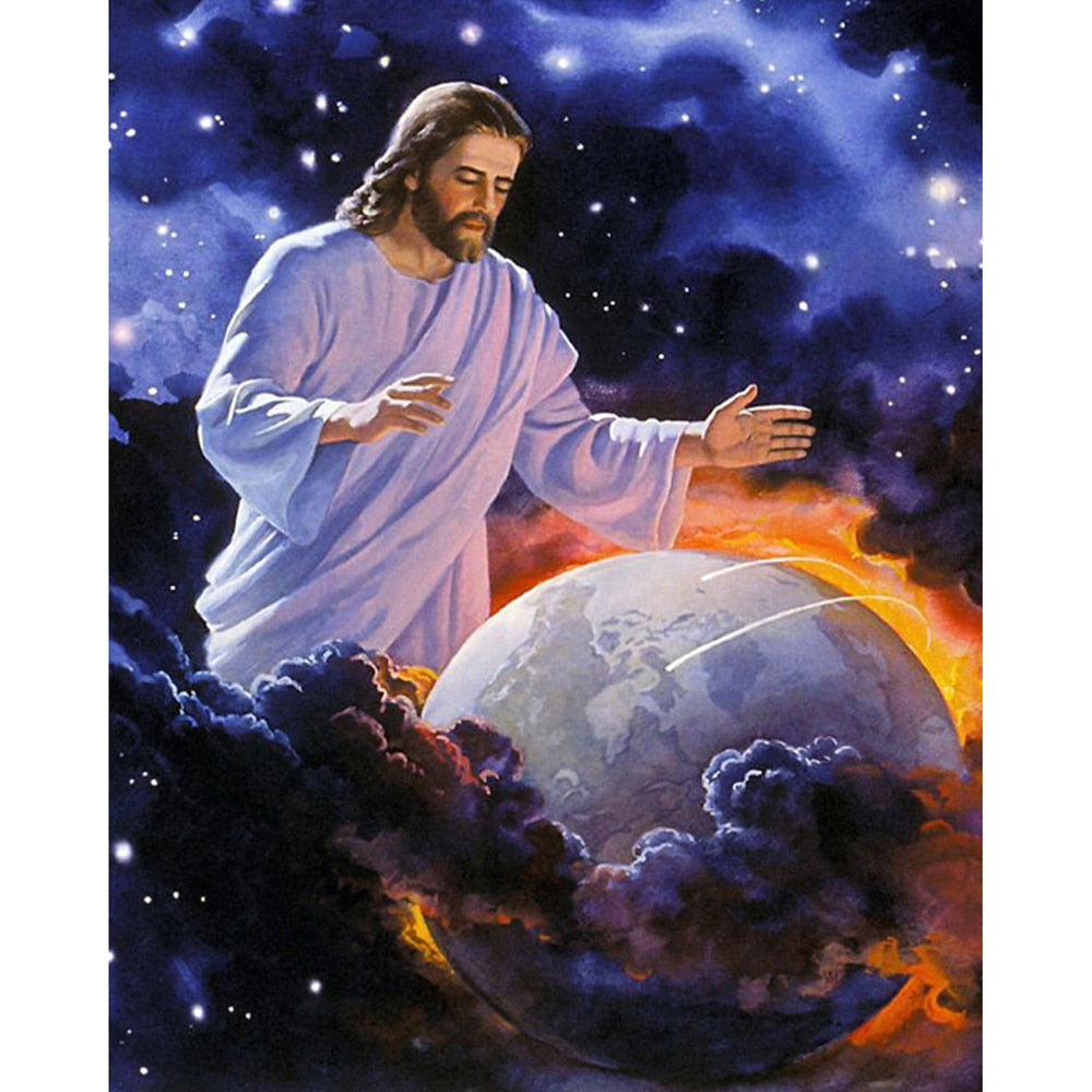 5D Diy Diamond Painting Jesus Protect Earth