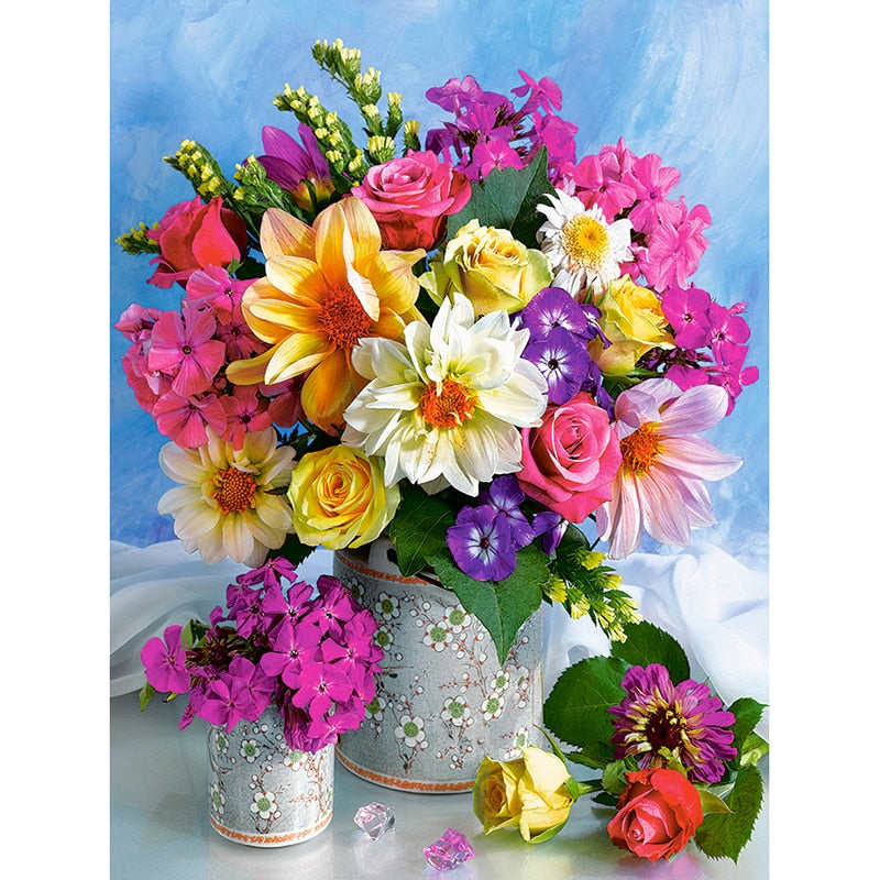 Diamond Embroidery Beautiful Flower Bouquet Picture of Rhinestone Full Square Diamond Mosaic Floral Series Bedroom Decor Gift GT
