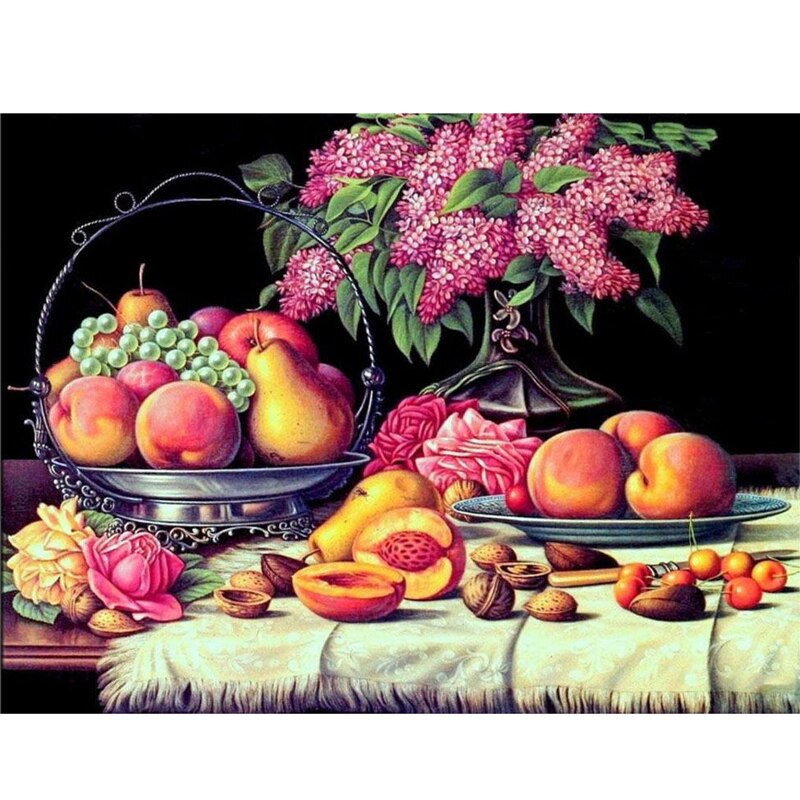 Diamond Embroidery Diamond Painting Full Square Crystal Mosaic Picture Of Rhinestone Fruit Kitchen Wall Decor