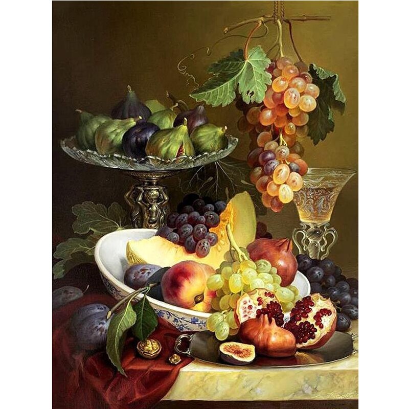 Fruit Diamond Embroidery Home Kitchen Wall Decor 5D Diamond Painting Cross Stitch Full Square Crystal Mosaic Picture Rhinestone
